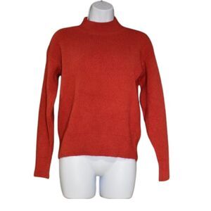 Wild Flower Red High Neck Knit Pullover Sweater XS/S Cozy Holiday